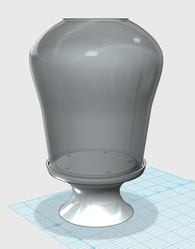 Flower pedestal with glass dome