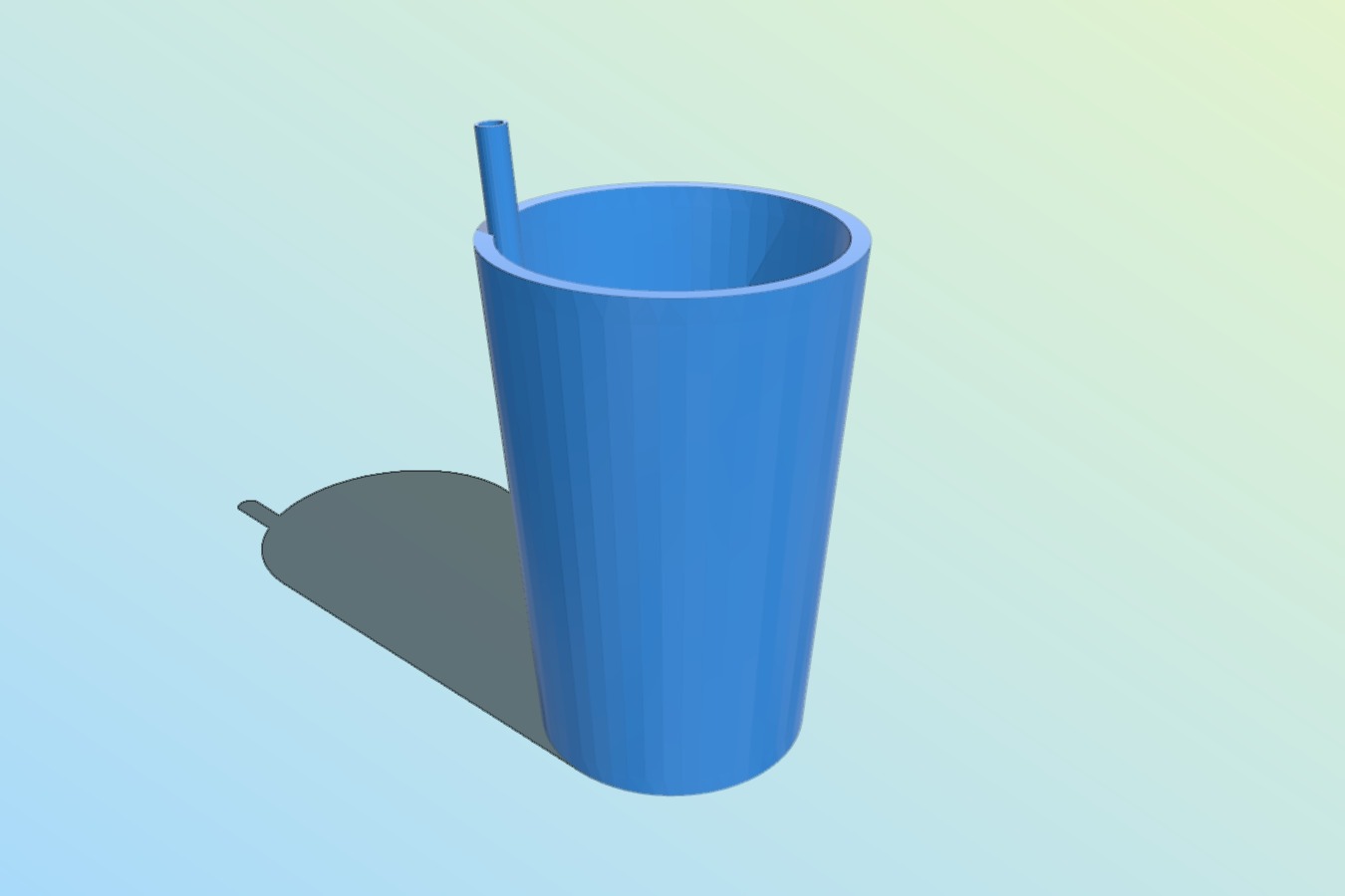 Drinking cup with straw