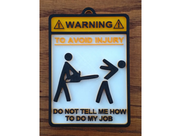 To Avoid Injury Sign (Chainsaw Version)