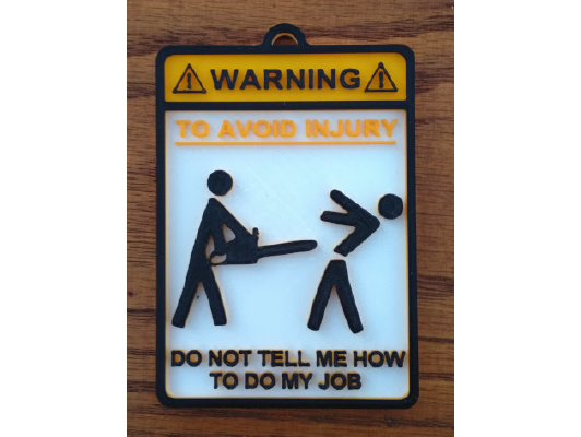 To Avoid Injury Sign (Chainsaw Version) | 3d print model