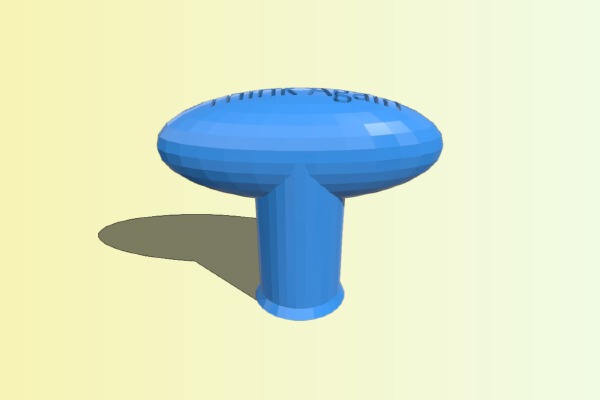 Fun "waka ama" handle for Orka Paddle half. | 3d print model