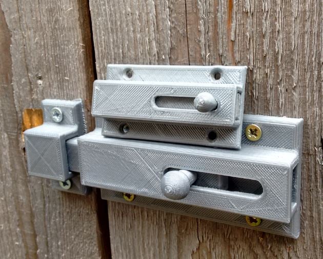 Sliding Door bolt Print fully assembled