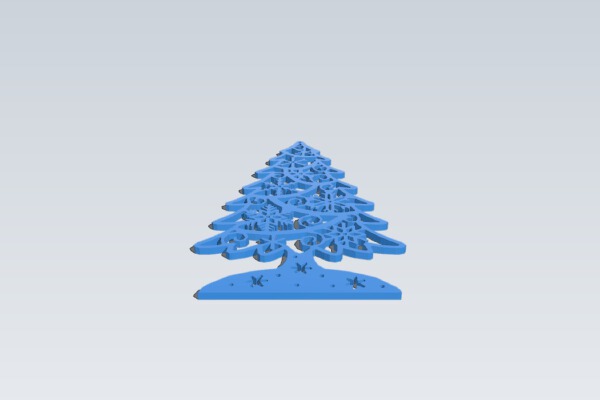 Christmas Tree with Snowflake Ornaments | 3d print model