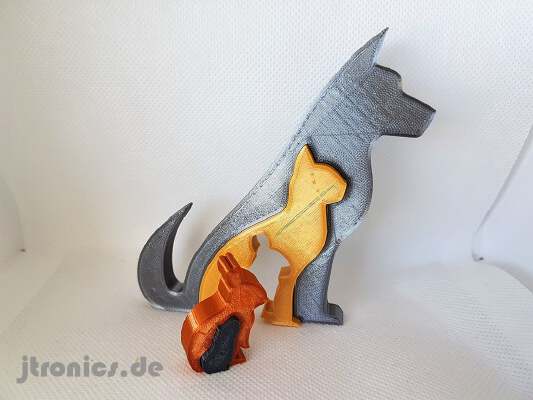 Animal Silhouette - Dog Cat Rabbit Guinea Pig | 3d print model