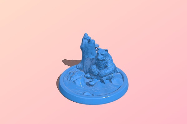 Grizzly bear and honey pot | 3d print model