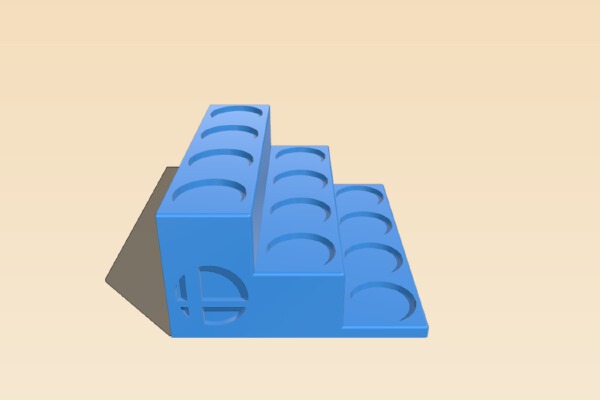 Amiibo Stands, Mario and Smash Bros Logo | 3d print model