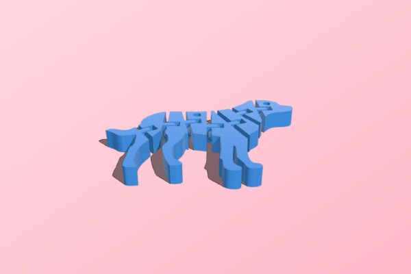 Flexi Articulated Dog Keychain | 3d print model