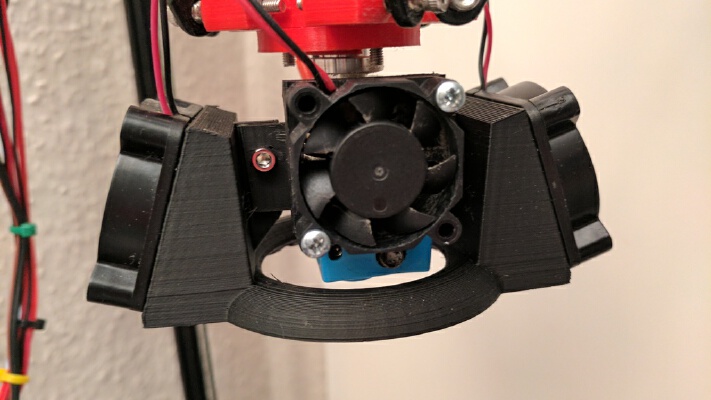 Dual 40mm Cooling Fan Ring for E3D V6 Exruder | 3d print model