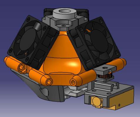 Kossel_Delta fullbody Effector - E3DV6 remix | 3d print model