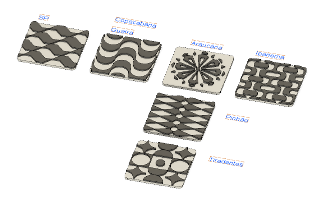 Coasters - brazilian sidewalks __ Porta-copos calçadas brasileiras | 3d print model