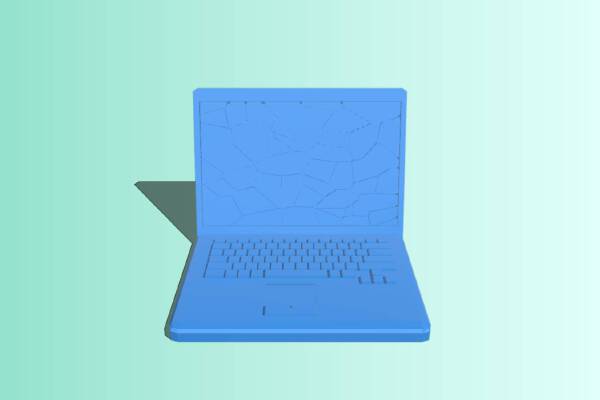 Laptop with Cracked Display | 3d print model