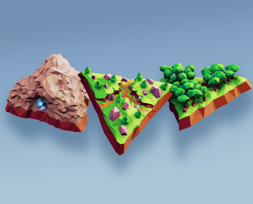 Low Poly Fantasy World - Base Tiles | 3d print model