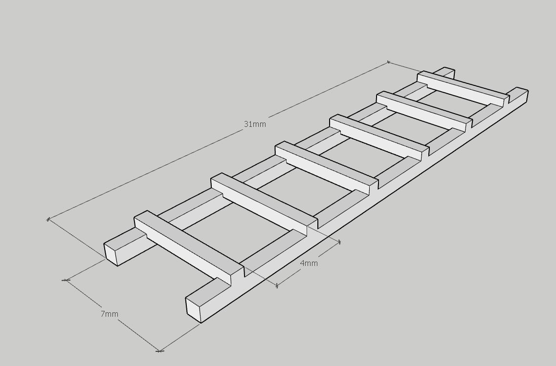 Model Train Boxcar Ladder