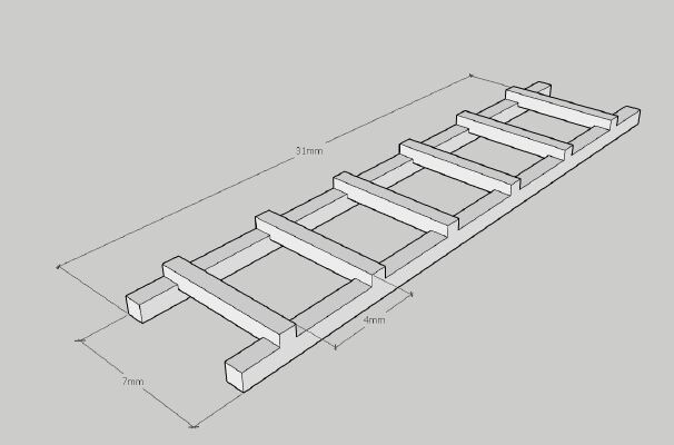 Model Train Boxcar Ladder | 3d print model