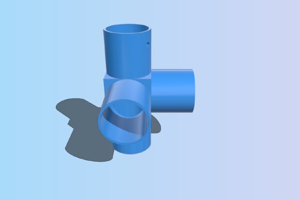 4 way connector for closet dowels | 3d print model