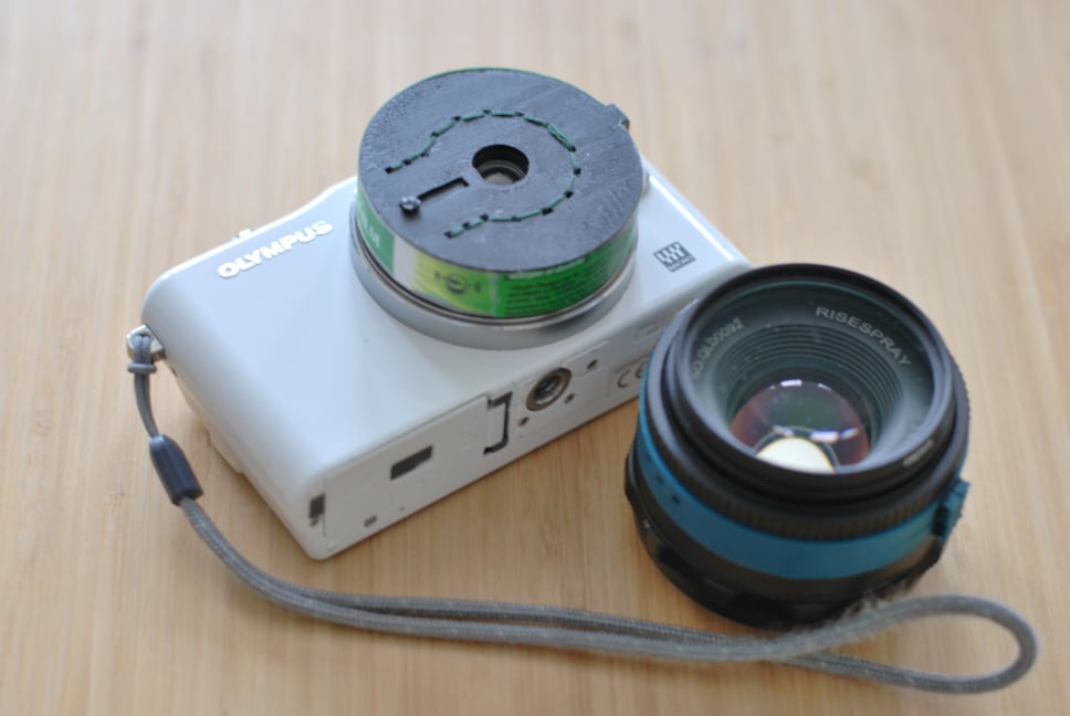 Micro 4_3 Body Cap Lens using Fujifilm Quicksnap Flash lens with Simple Helicoid