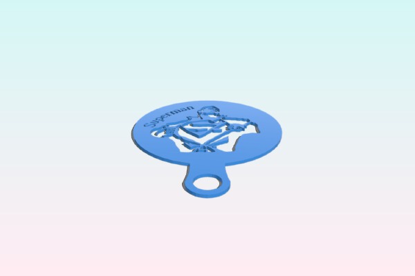 Coffee Stencil - Superman | 3d print model