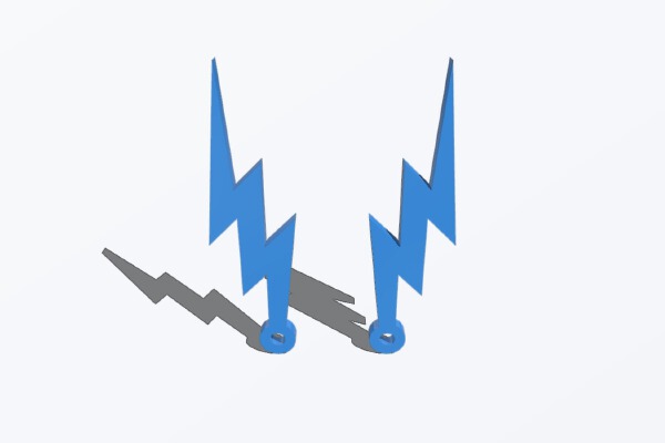 Simple Lightning Earrings | 3d print model