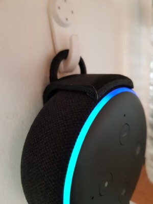 Amazon Alexa Echo Dot 3rd Gen Holder with a ring to hang from a hook (Remix) | 3d print model