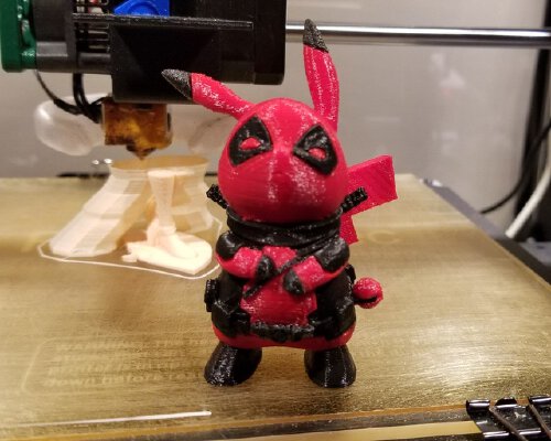 DeadPool x Pikachu - Pikapool - Single Extruder Version | 3d print model