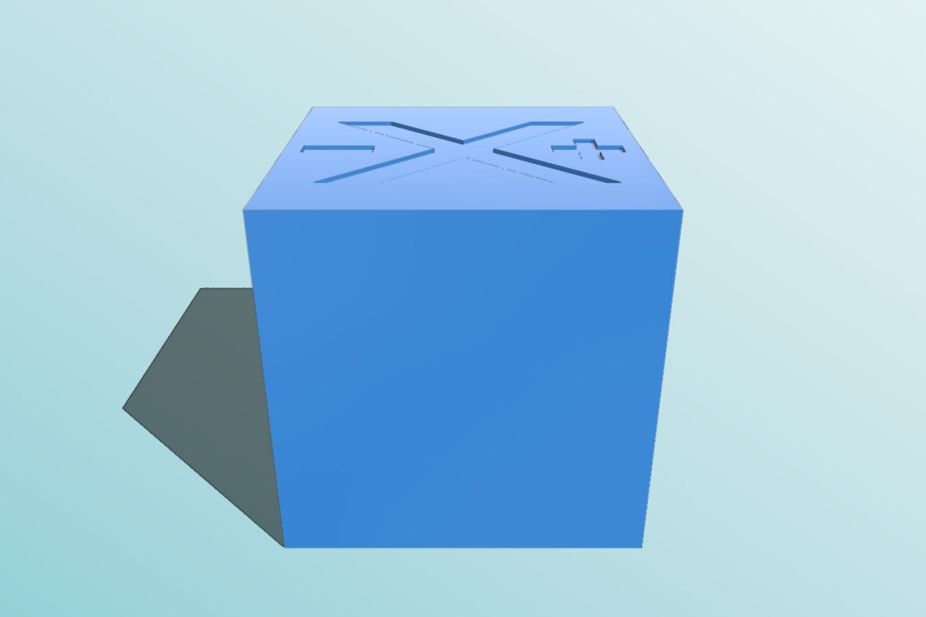 100mm Default Calibration Test Cube with Embossed Directions