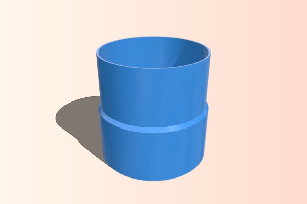 Dust Collection 4in PVC Fitting to Flex Hose Adapter | 3d print model