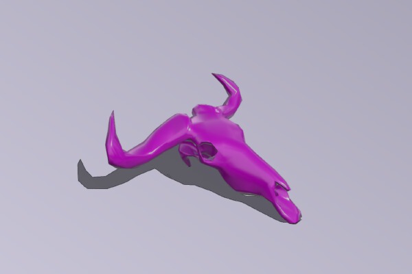 Wildebeest Skull Low Poly | 3d print model