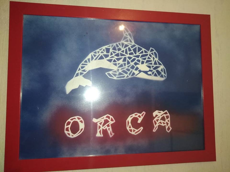 Origami_pochoir Orque- origami_stencil Orca_killer whale