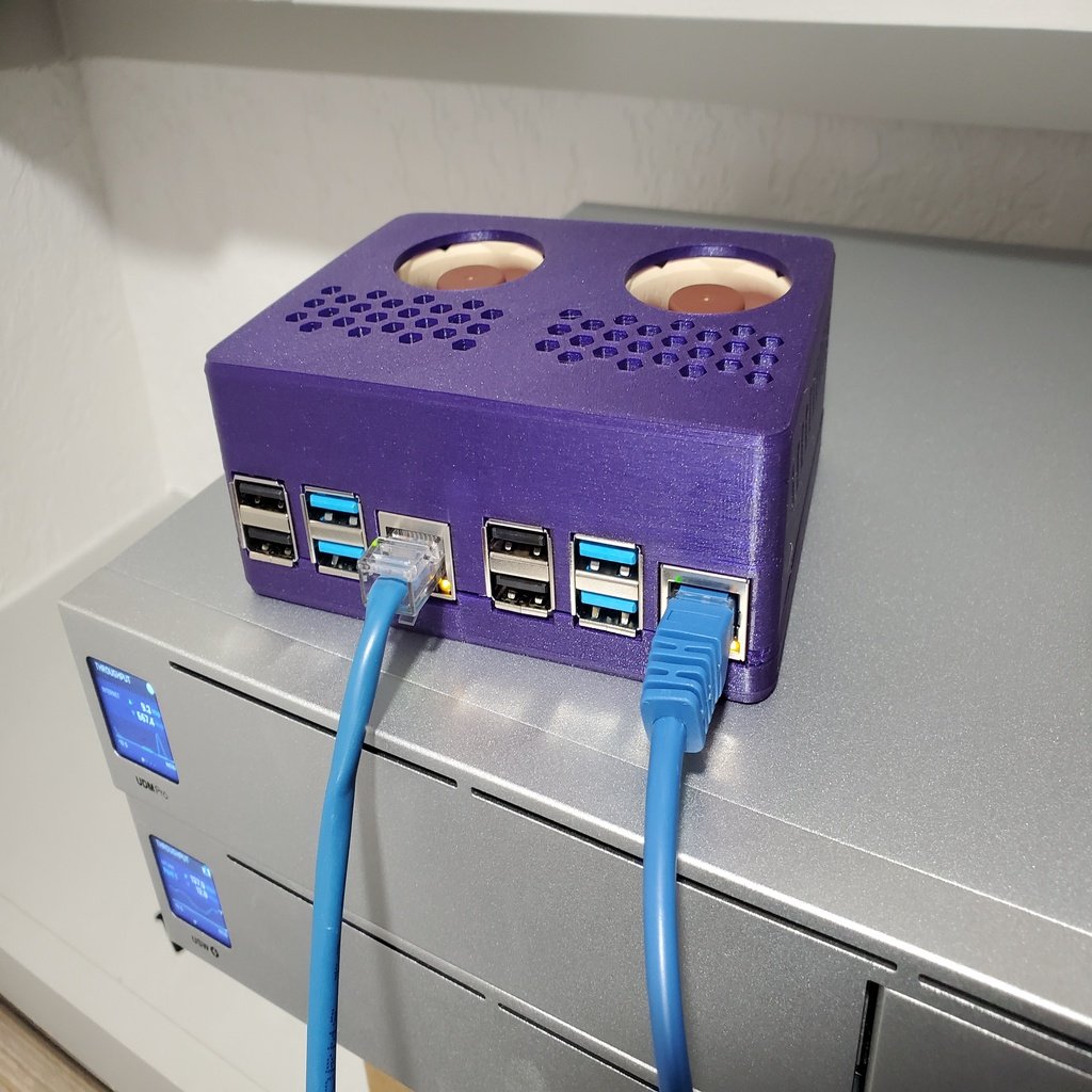 Raspberry Pi Double Headless PoE W_ 40x10mm fans Case