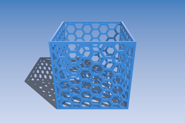 Box with honeycomb hole pattern | 3d print model