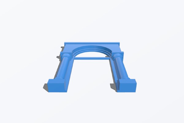 Romanesque _ Norman inspired entrance _ door for tabletop buildings | 3d print model