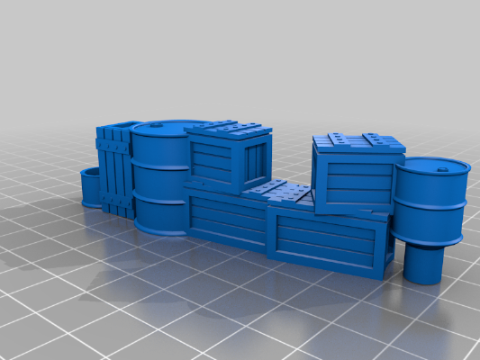 DungeonSticks  Barrels Crates Toolbox Garage | 3d print model