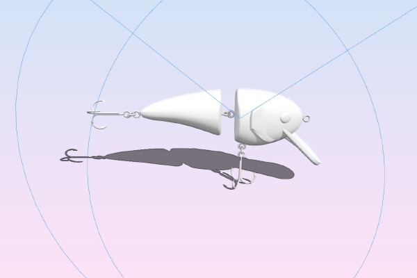 Fishing lure #3 with gills and larger body | 3d print model