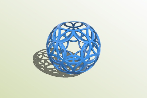 Dual circles (stereographic projection) | 3d print model