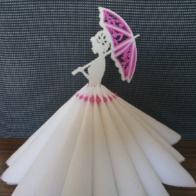 Lady with the umbrella. 3D quilling napkin holder. | 3d print model
