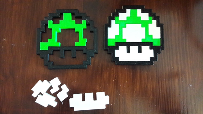 Mario 8-bit 1 up mushroom | 3d print model