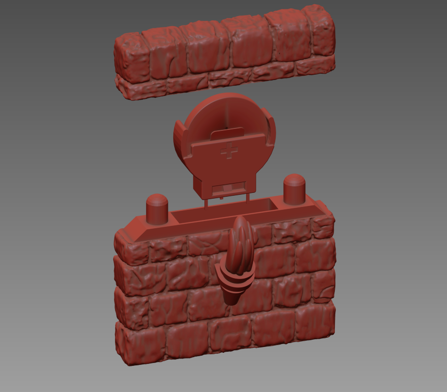 OpenForge Stone Flicker LED Torch Wall - Simplified