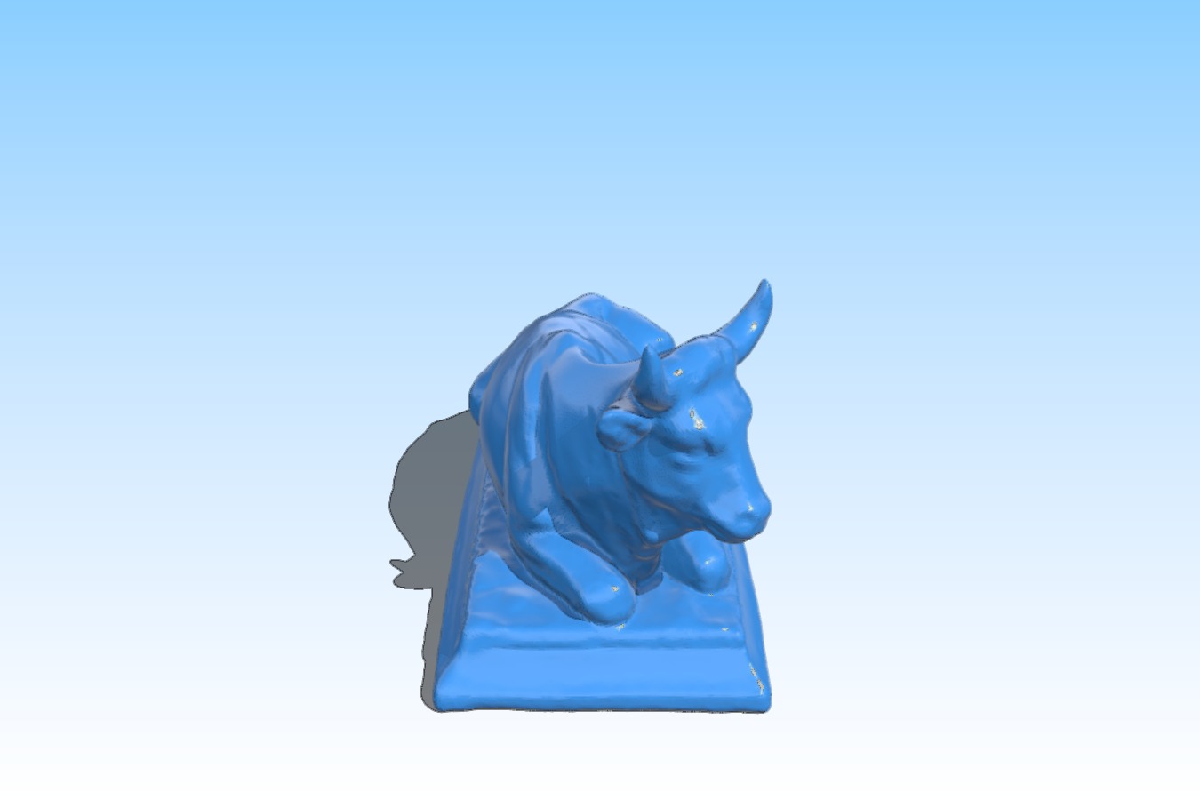 Lying ox with wreath of flowers
