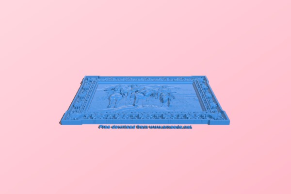 Painting of warriors on horseback | 3d print model