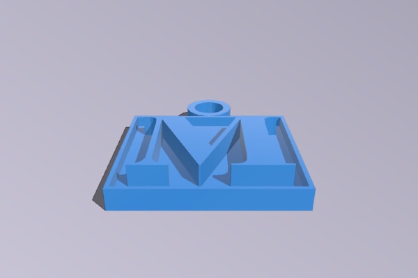 A pendant with the letter M inside. | 3d print model