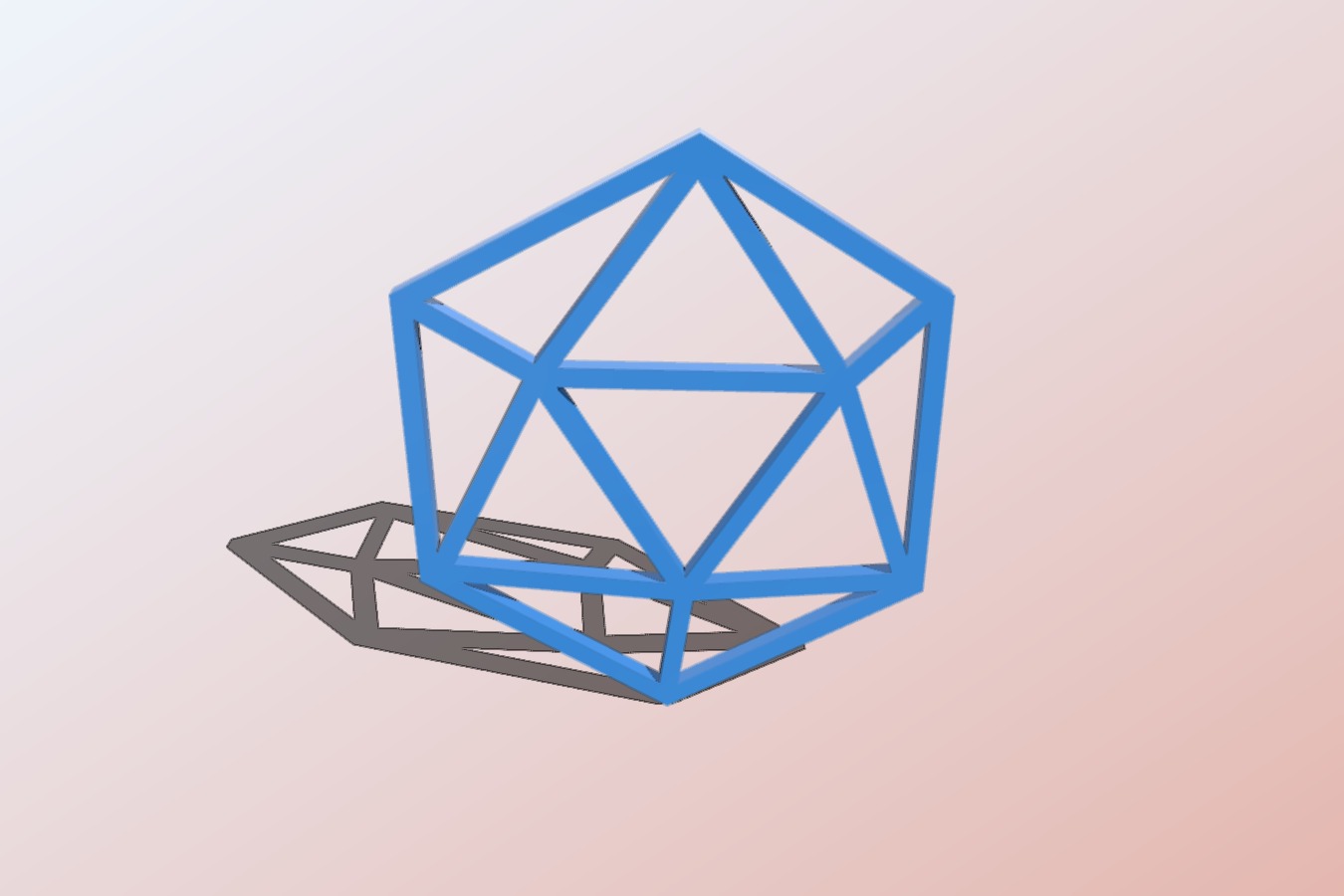2D Low Poly D20 Dice