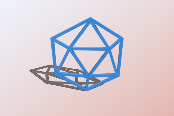 2D Low Poly D20 Dice | 3d print model