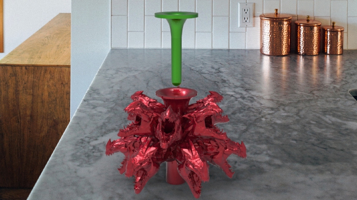 dragon bell fountain | 3d print model