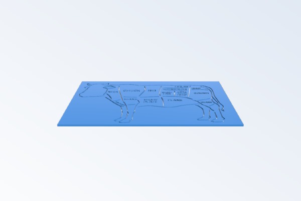 Cow Diagram stencil | 3d print model