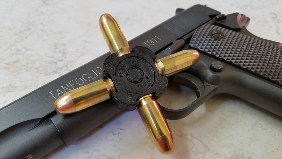 45 ACP Fidget Spinner: 608 Bearing OR One Piece (No Bearings REQUIRED!)