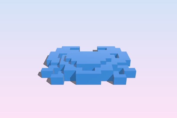 8 bit Crab Keychain | 3d print model
