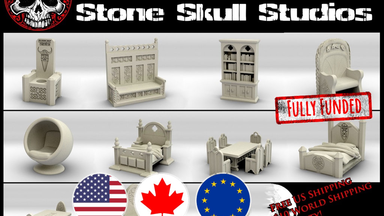 Gothic Crates - Stone Skull Studios