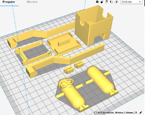 Acrobatic Minion Kevin Retro mechanic toy | 3d print model