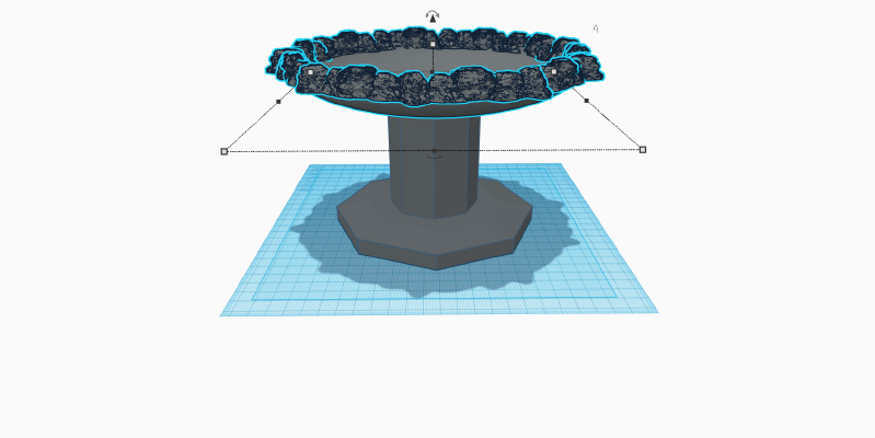Bird Bath With Rocks | 3d print model