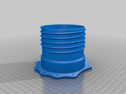 100mm flexible dust pipe to surface connector | 3d print model